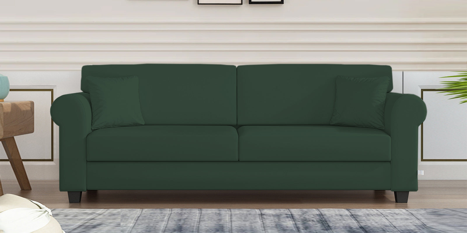 Numonk Velvet 3 Seater Sofa In Amazon Green Colour - Febonic Living