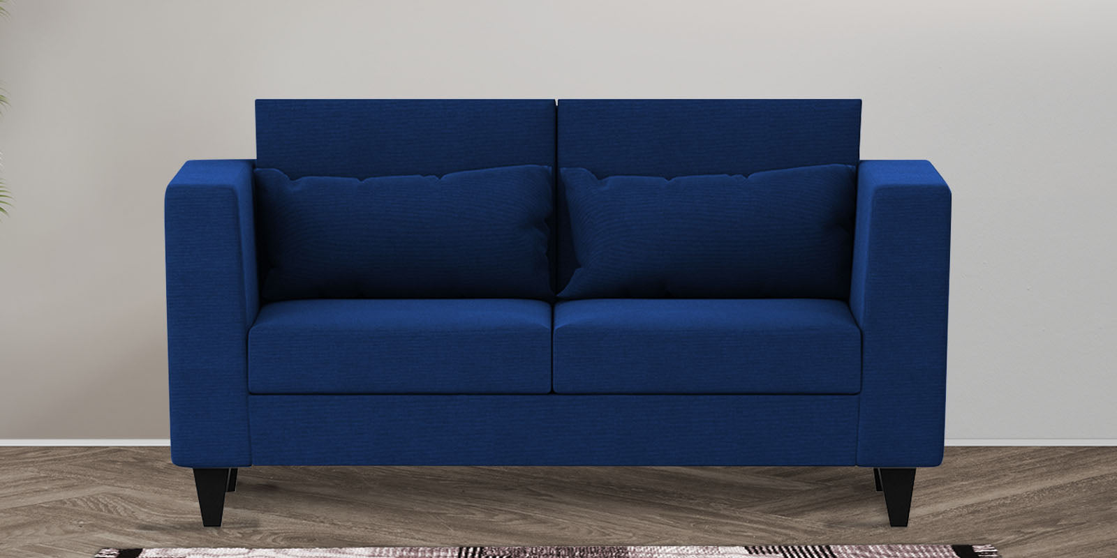 Nipul Fabric 2 Seater Sofa In Royal Blue Colour - Febonic Living