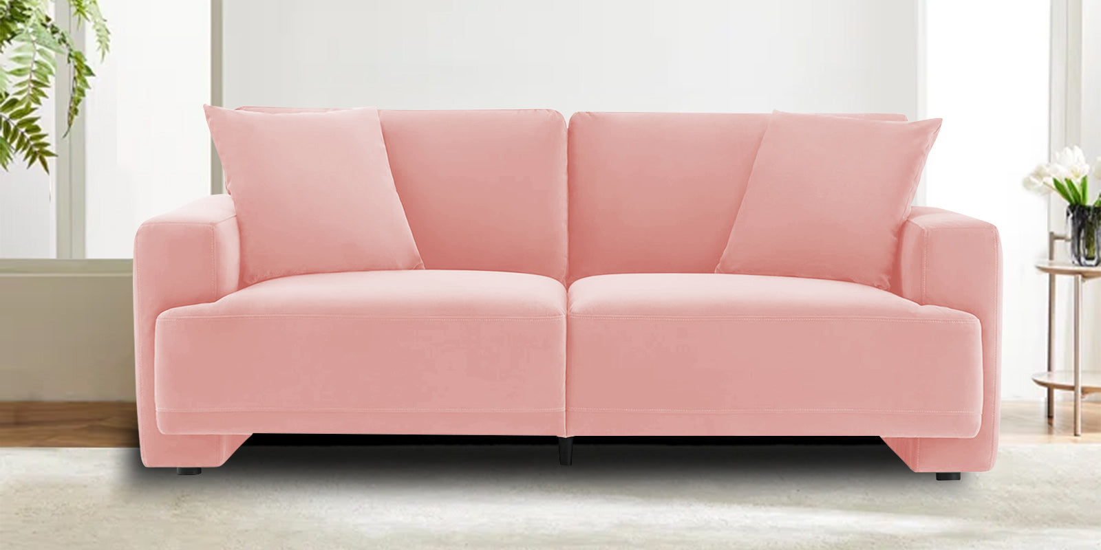 Kosta Velvet 2 Seater Sofa In Millennial Pink Colour - Febonic Living