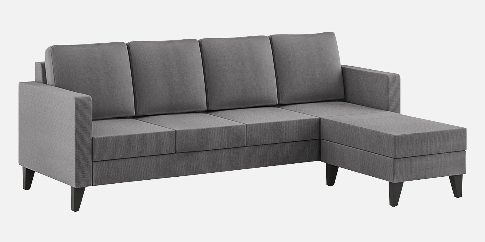 Nori Fabric LHS Sectional Sofa (3+Lounger) In Sudo Grey Colour - Febonic Living