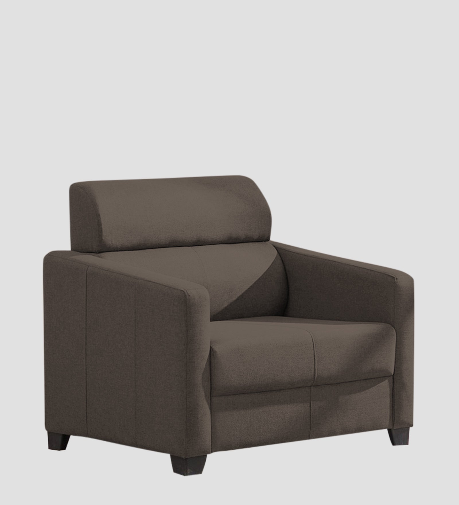 Devo Fabric 1 Seater Sofa In Caspa Brown Colour - Febonic Living