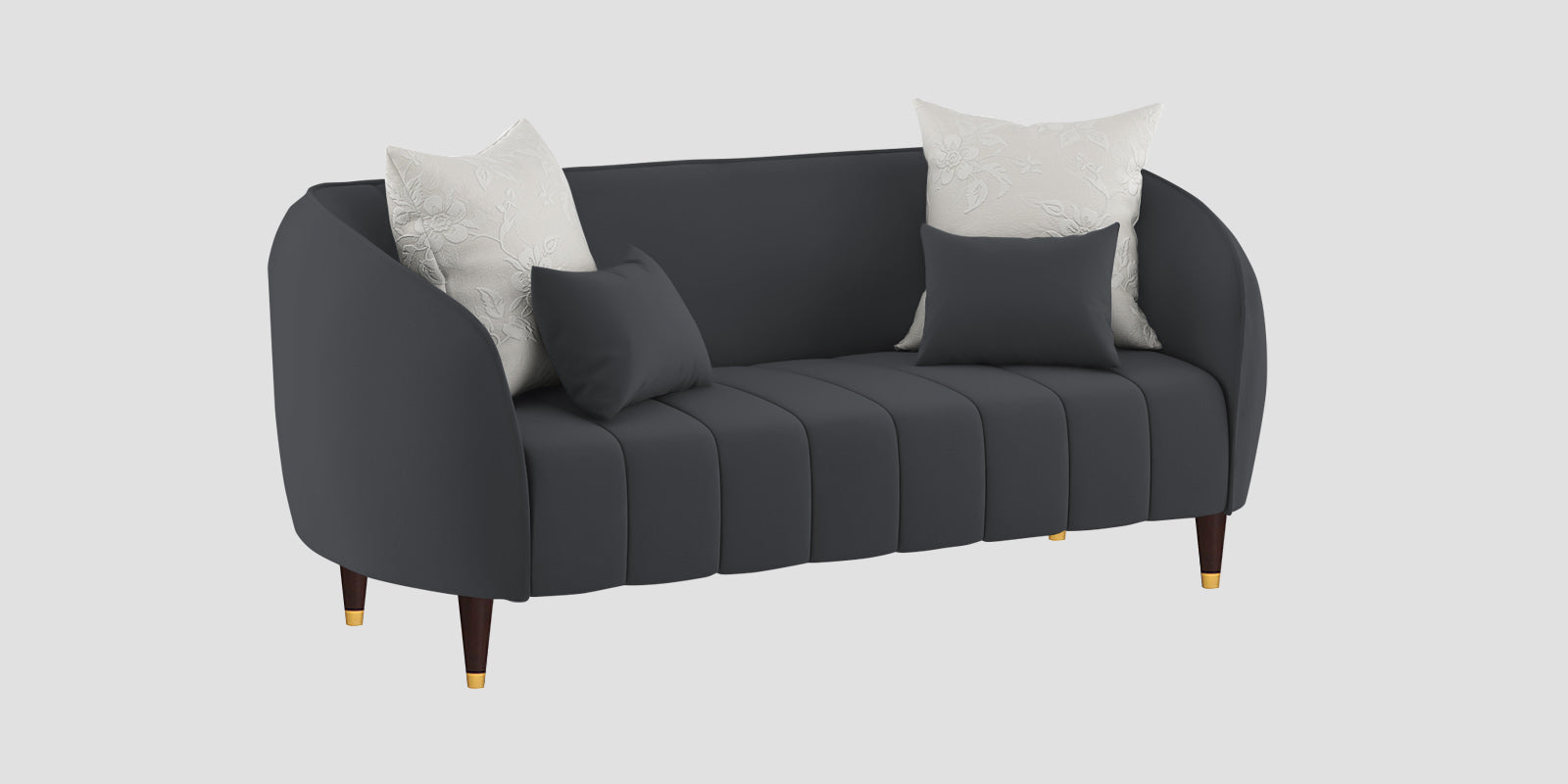 Hairo Velvet 2 Seater Sofa In Davy Grey Colour - Febonic Living