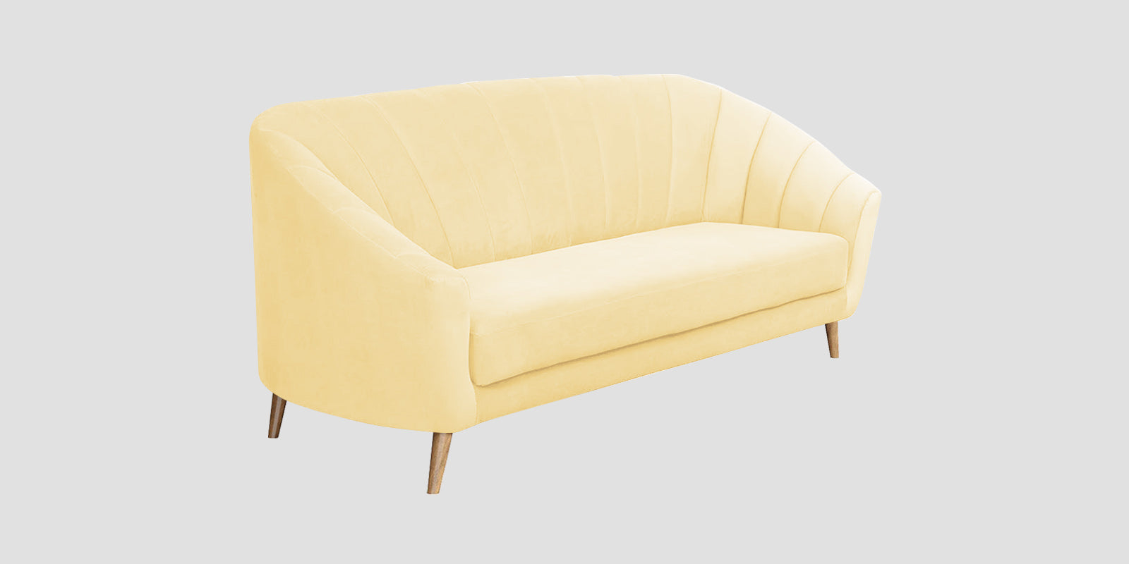 Kaylee Velvet 3 Seater Sofa In Sandy Beige Colour - Febonic Living