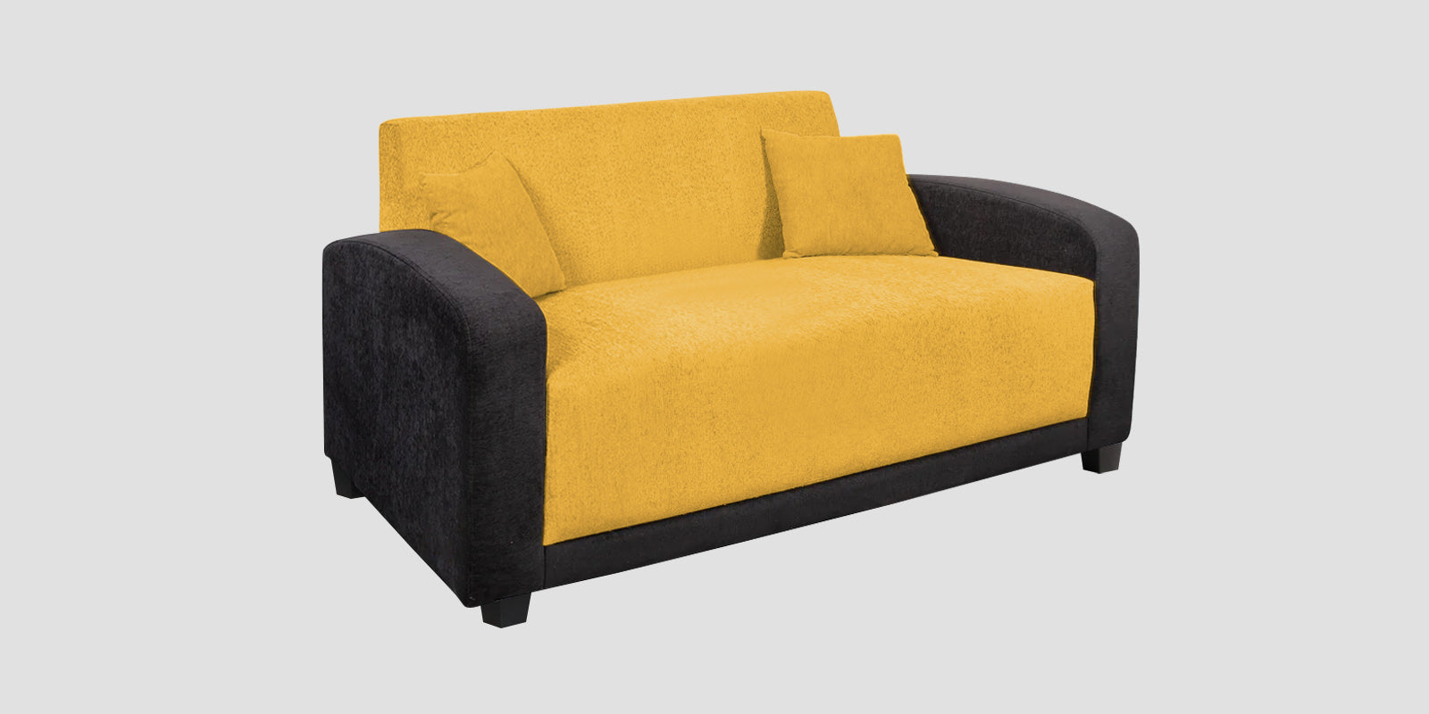 Alex Fabric 2 Seater Sofa In Bold Yellow Colour - Febonic Living