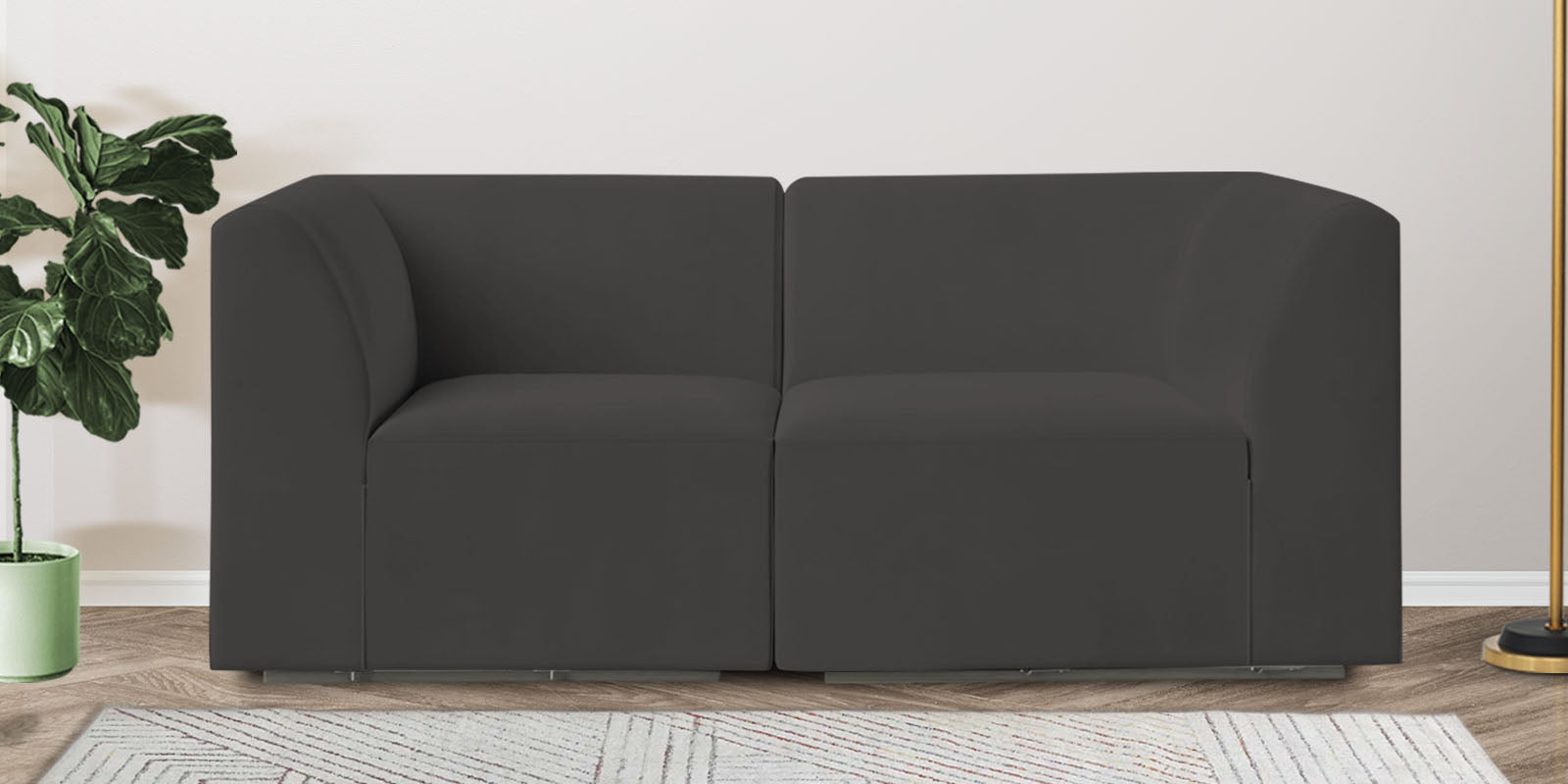 Bufa Velvet 2 Seater Sofa In Hory Grey Colour - Febonic Living