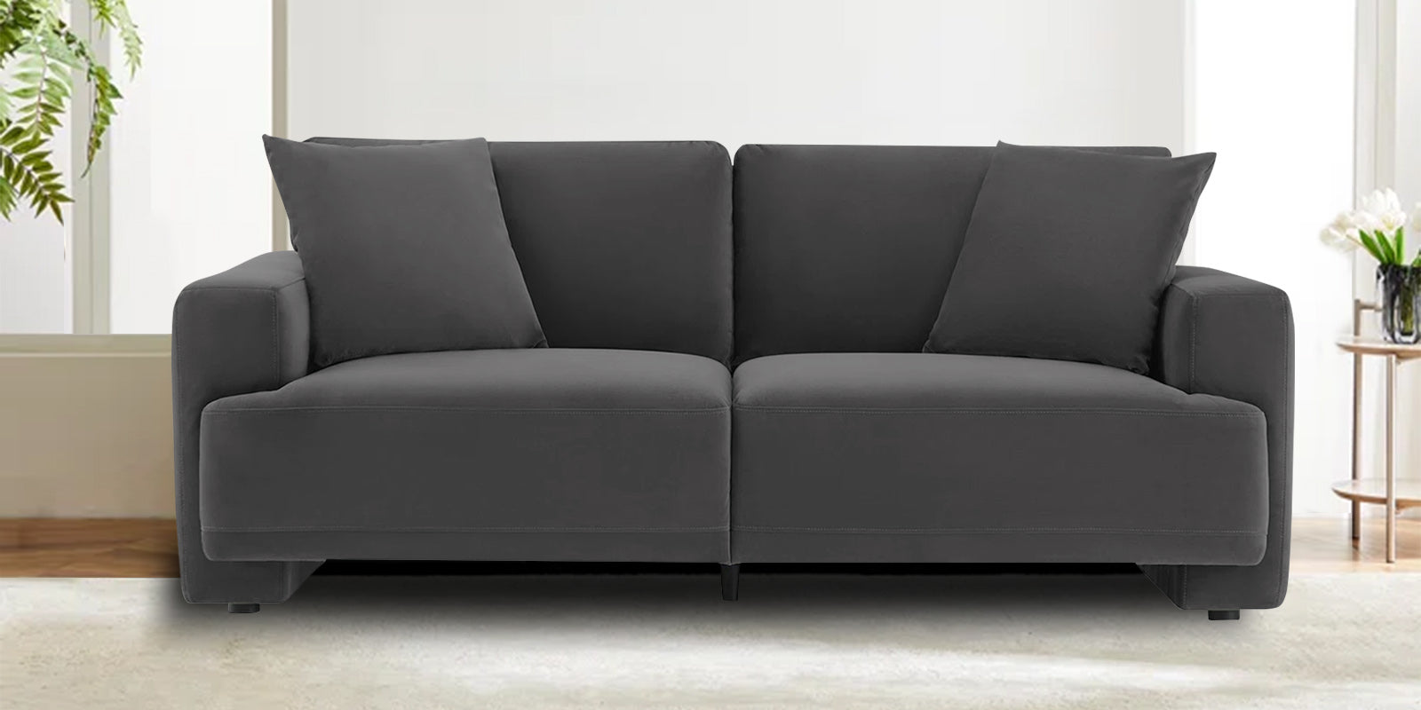 Kosta Velvet 2 Seater Sofa In Davy Grey Colour - Febonic Living