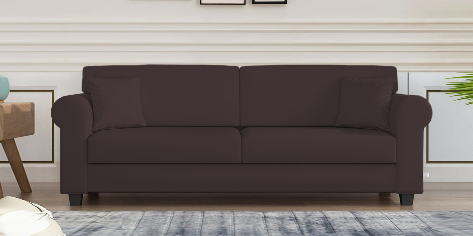 Numonk Velvet 3 Seater Sofa In Mocha Brown Colour - Febonic Living