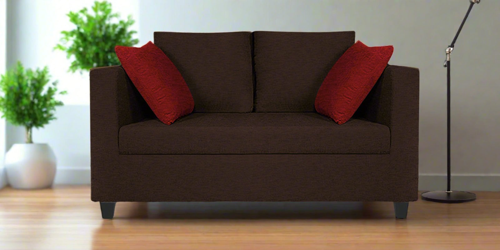 Nuska Fabric 2 Seater Sofa In Cidar Brown Colour - Febonic Living
