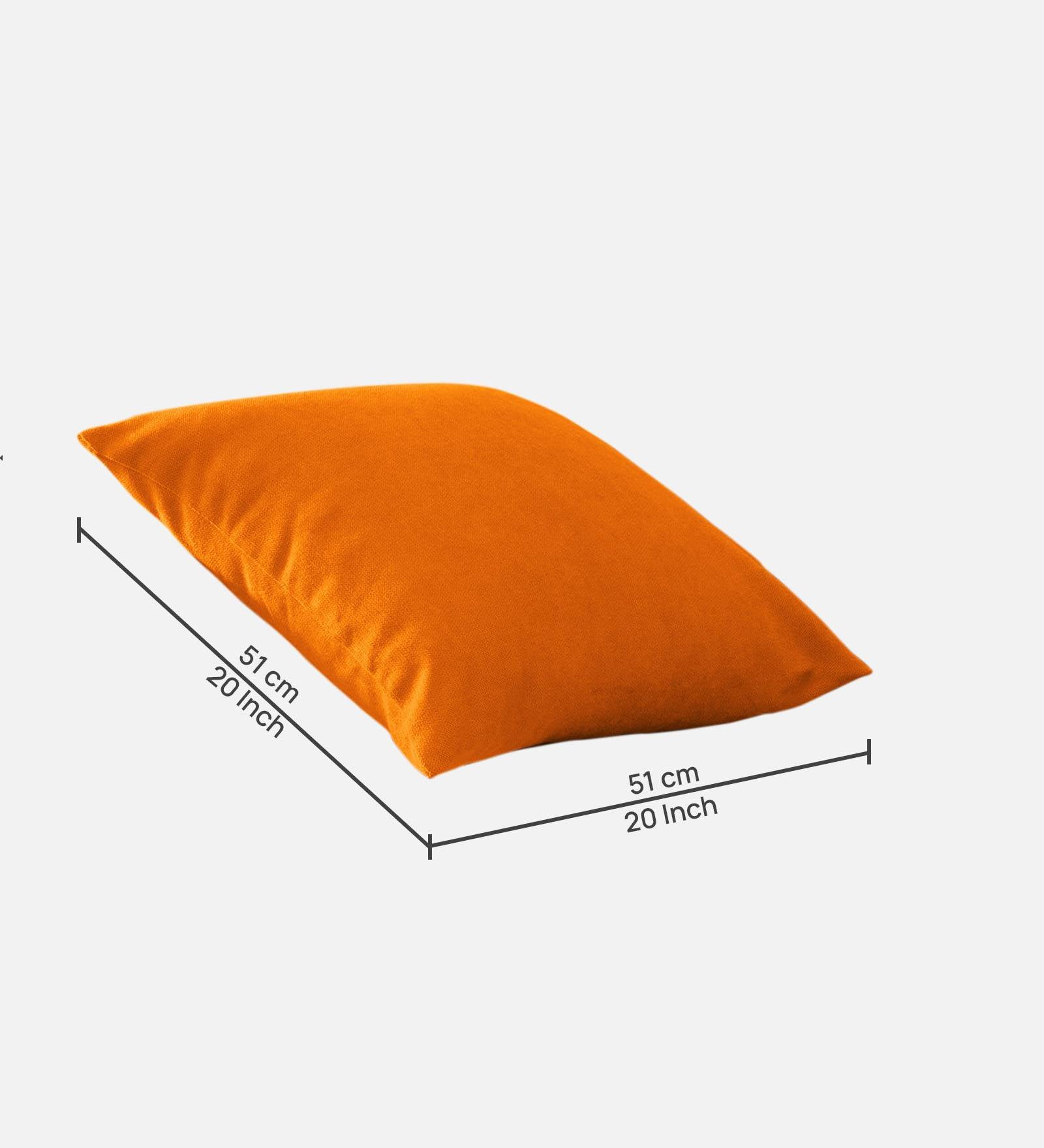 Kaya Fabric Geometric 20x20 inches Cushion + Covers (Pack of 2) In Vivid Orange Colour - Febonic Living
