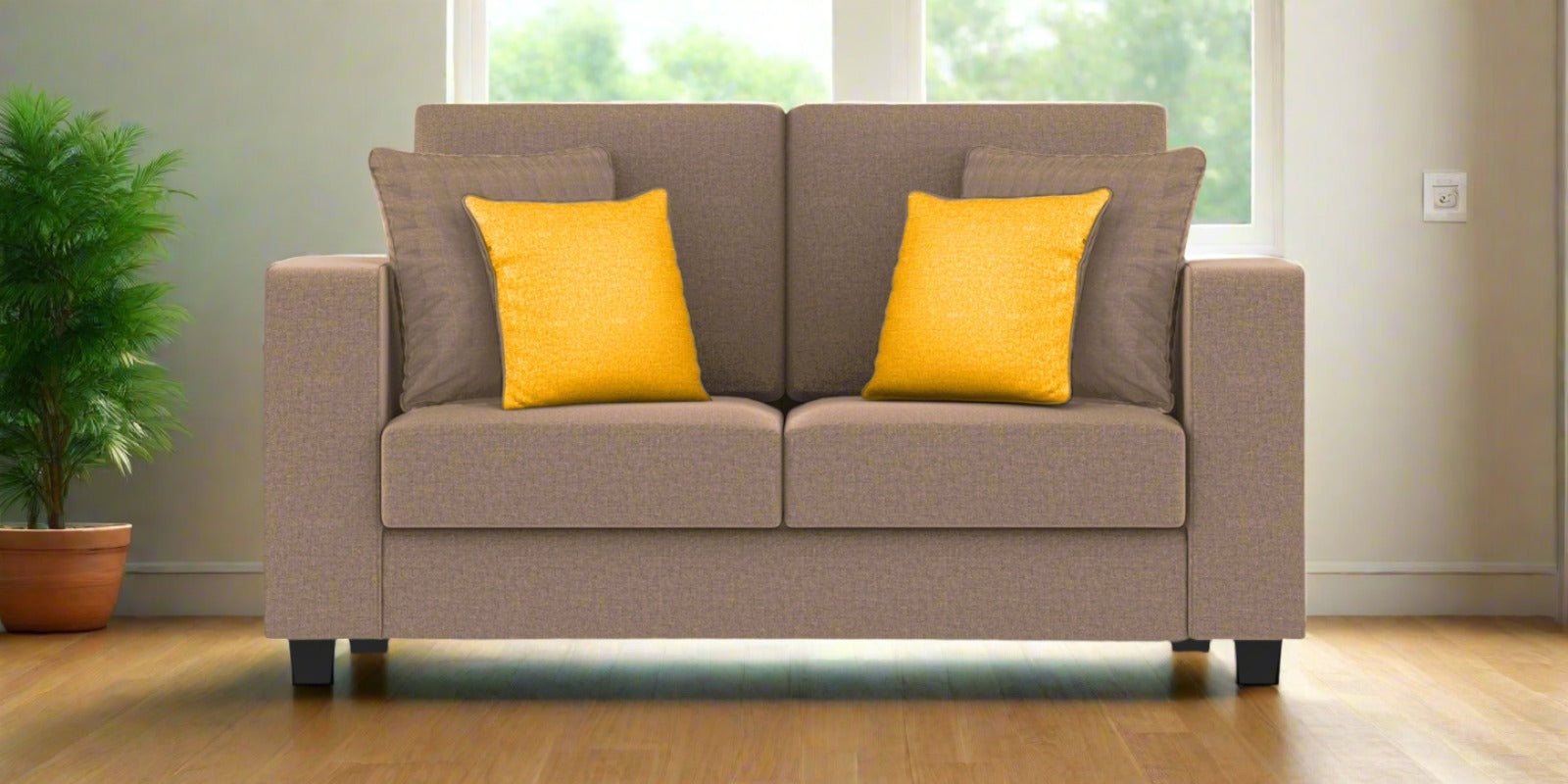 Nabi Fabric 2 Seater Sofa In Cookie Beige Colour - Febonic Living