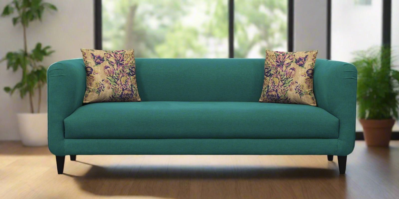 Niki Fabric 3 Seater Sofa In Sea Green Colour - Febonic Living