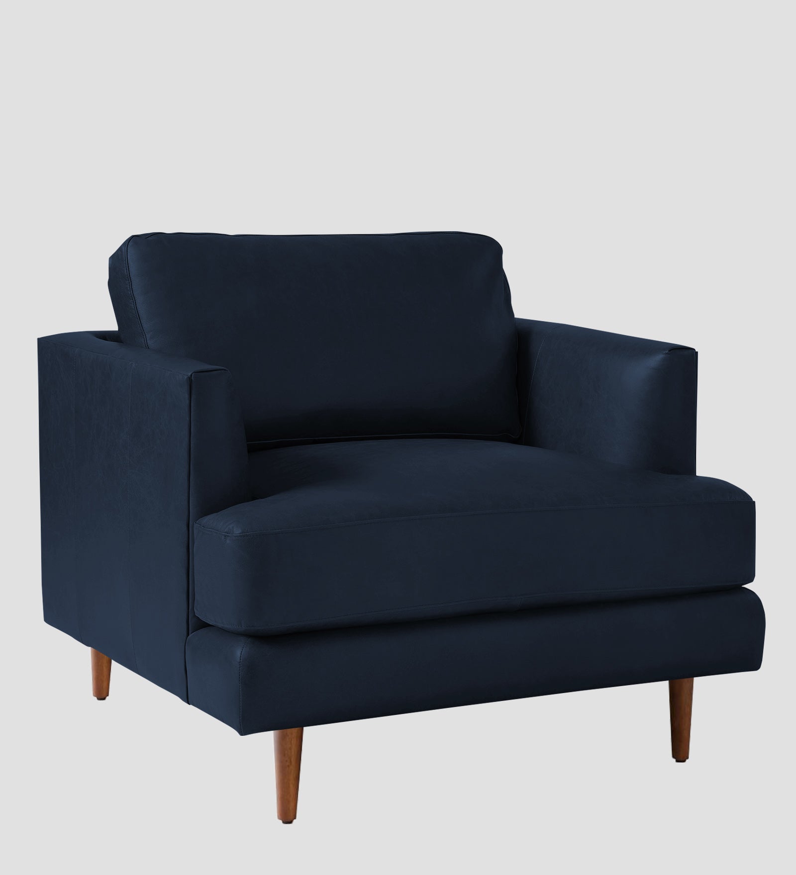 Sterio Leatherette 1 Seater Sofa In Berry Blue Colour - Febonic Living