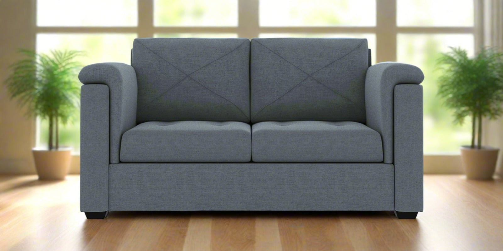Andres Fabric 2 Seater Sofa In Indigo Blue Colour - Febonic Living