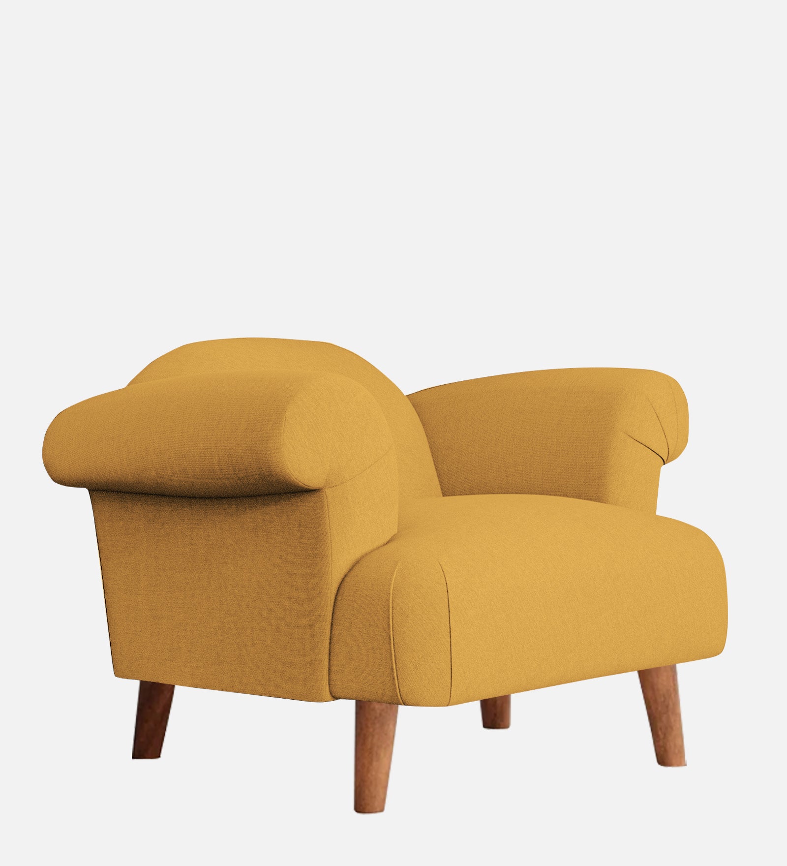 Barber Fabric 1 Seater Sofa In Corn Yellow Colour - Febonic Living