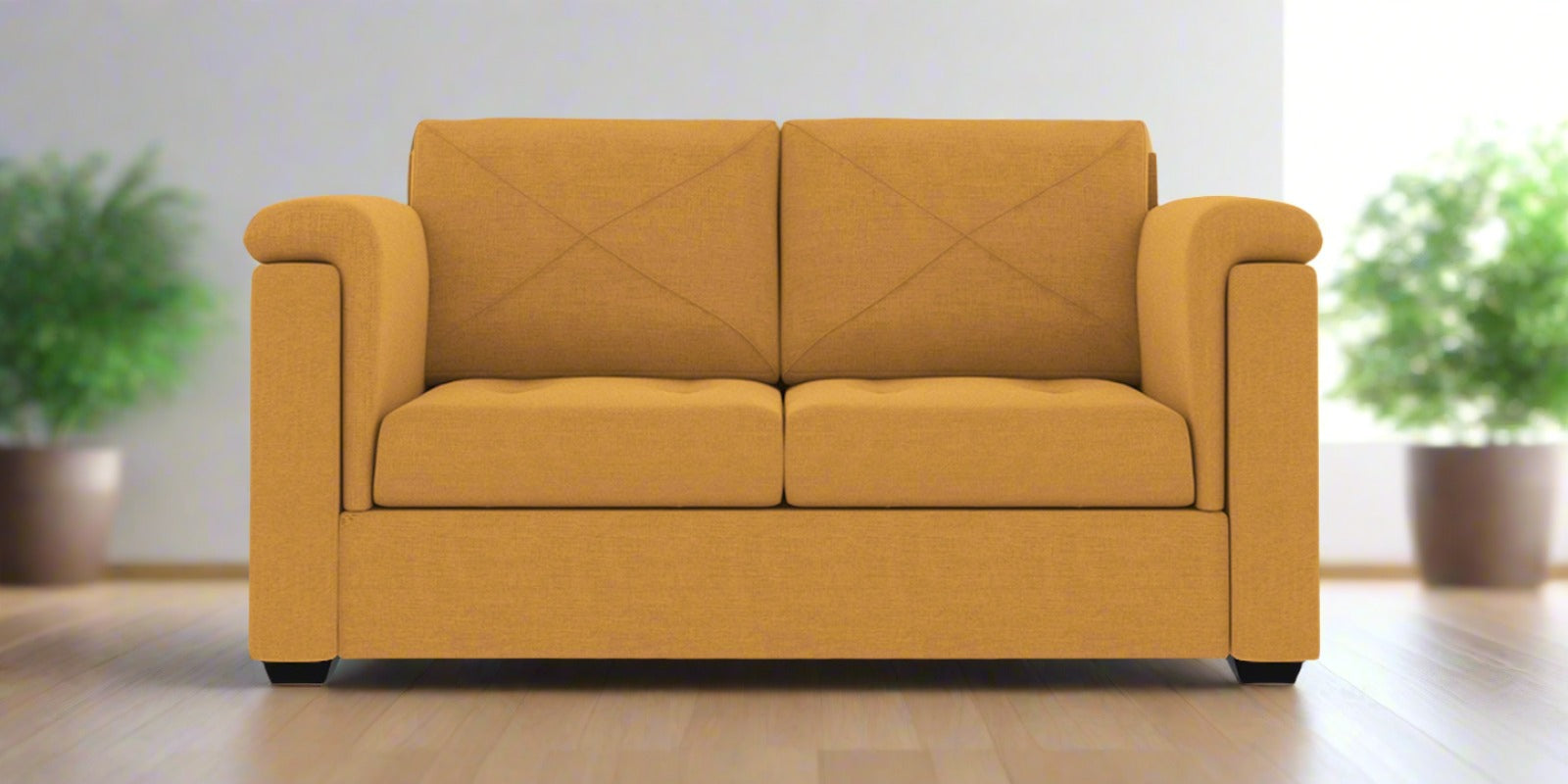Andres Fabric 2 Seater Sofa In Blush Yellow Colour - Febonic Living