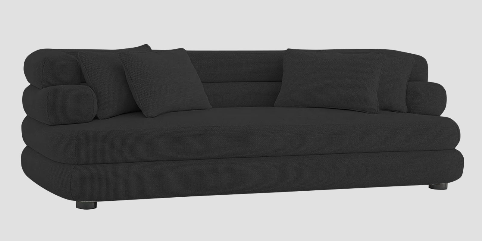 Wener Fabric 3 Seater Sofa In Bitter Black Colour - Febonic Living