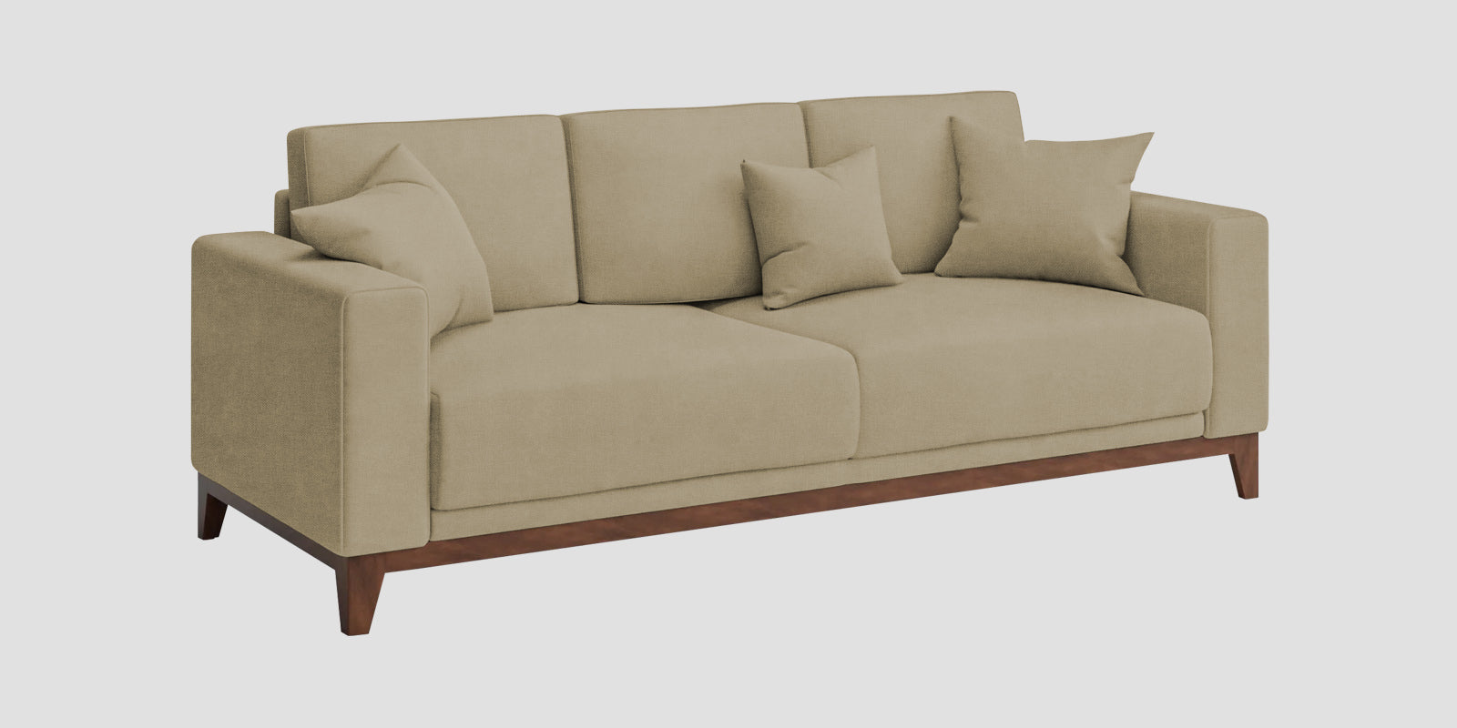 Luca Fabric 3 Seater Sofa In Honey Beige Colour - Febonic Living