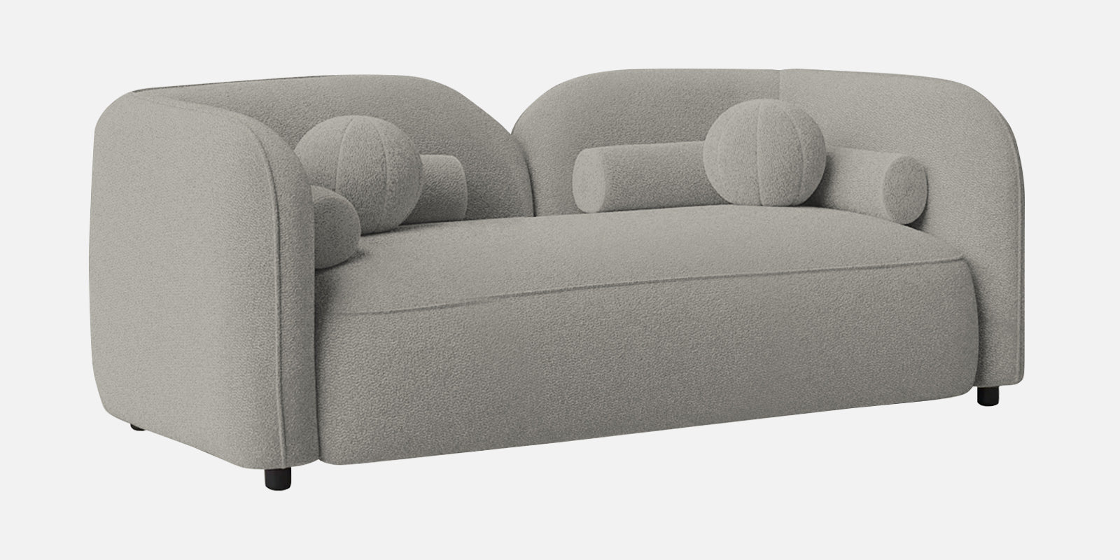 Corny Boucle Fabric 2 Seater Sofa In Fog Grey Colour - Febonic Living