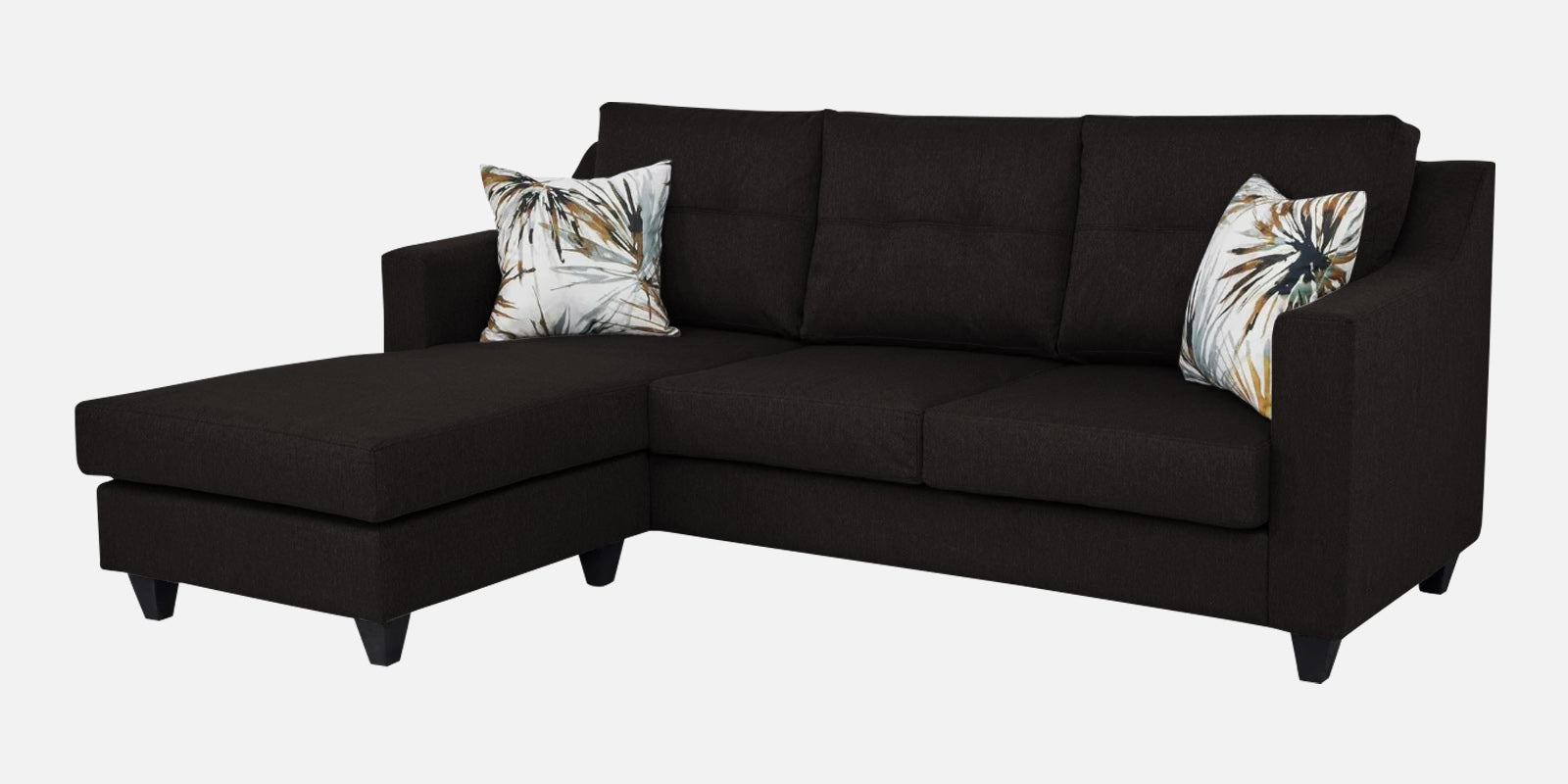 Welly Fabric RHS Sectional Sofa (2+Lounger) In Cara Brown Colour - Febonic Living