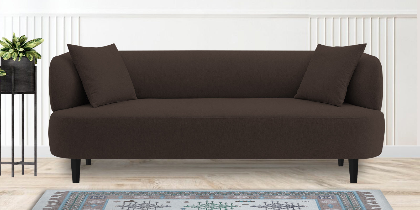 Carson Fabric 3 Seater Sofa in Coco Brown Colour