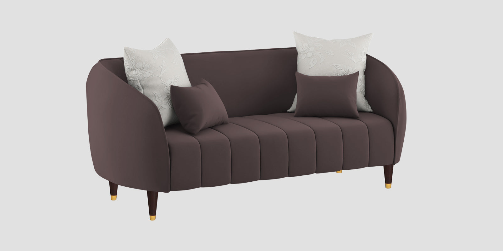 Hairo Velvet 2 Seater Sofa In Mocha Brown Colour - Febonic Living
