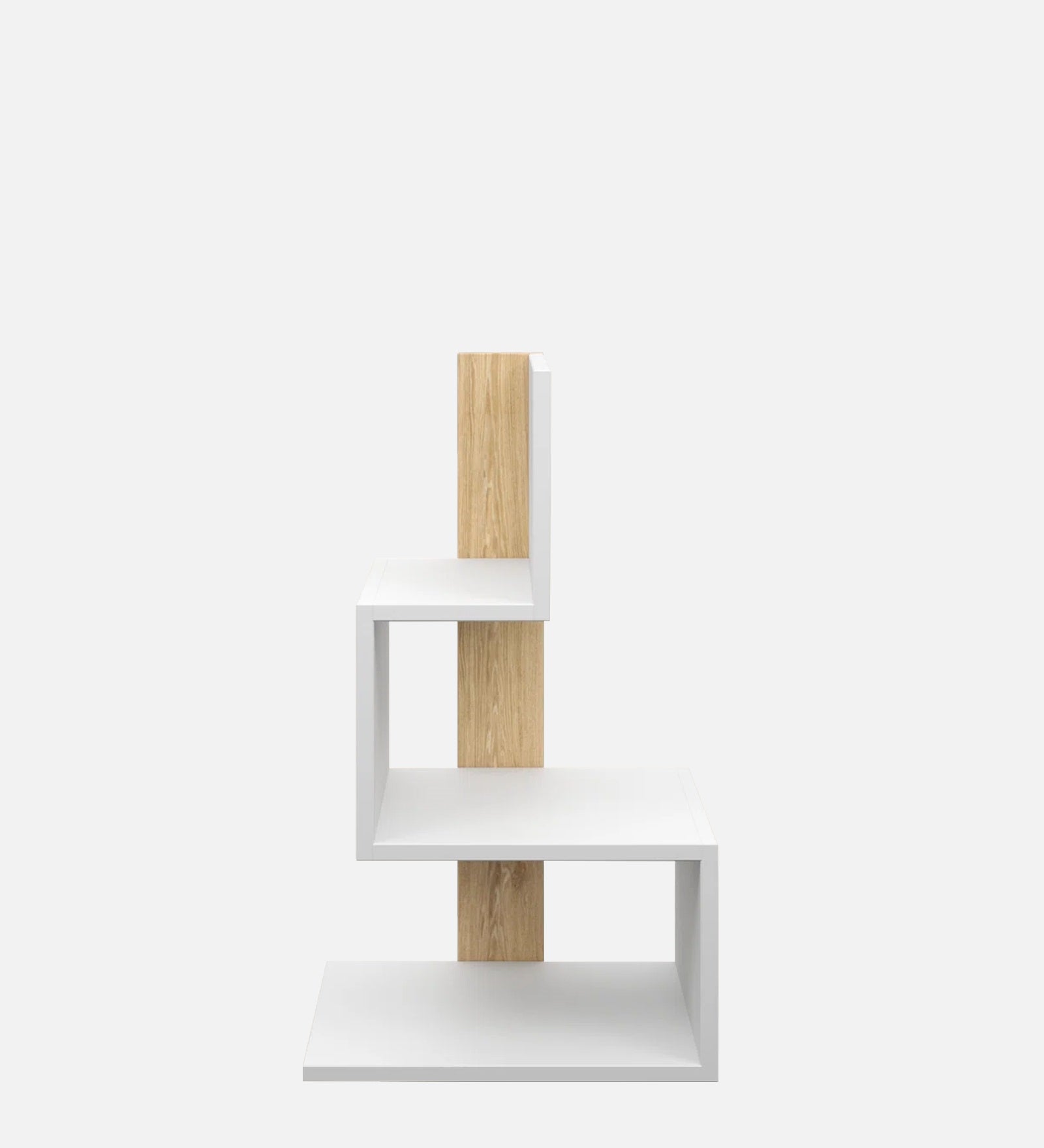 Soli Bedside Table In Frosty White And Oral Walnut Finish - Febonic Living