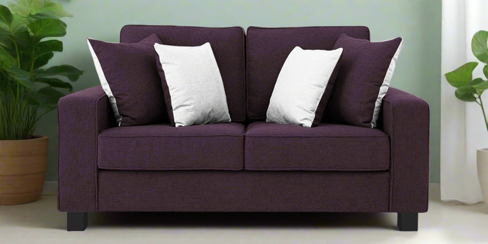 Ladybug Fabric 2 Seater Sofa In Greek Purple Colour - Febonic Living