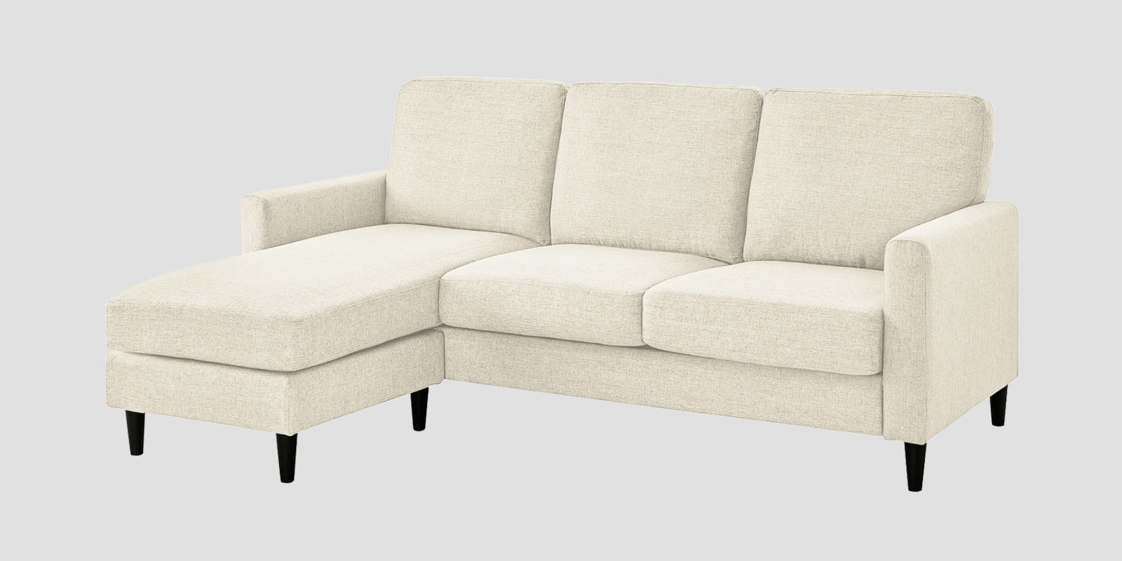 Romie Fabric RHS Sectional Sofa (2+Lounger) In Ivory Cream Colour - Febonic Living