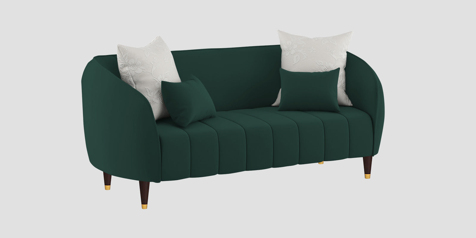 Hairo Velvet 2 Seater Sofa In Forest Green Colour - Febonic Living