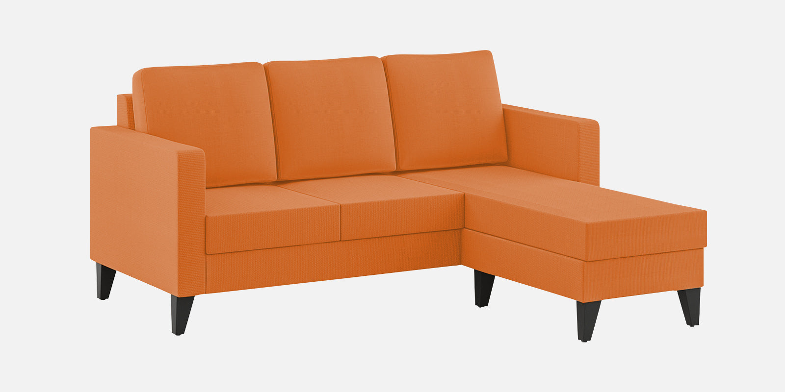 Nori Fabric LHS Sectional Sofa (2+Lounger) In Dark Orange Colour - Febonic Living
