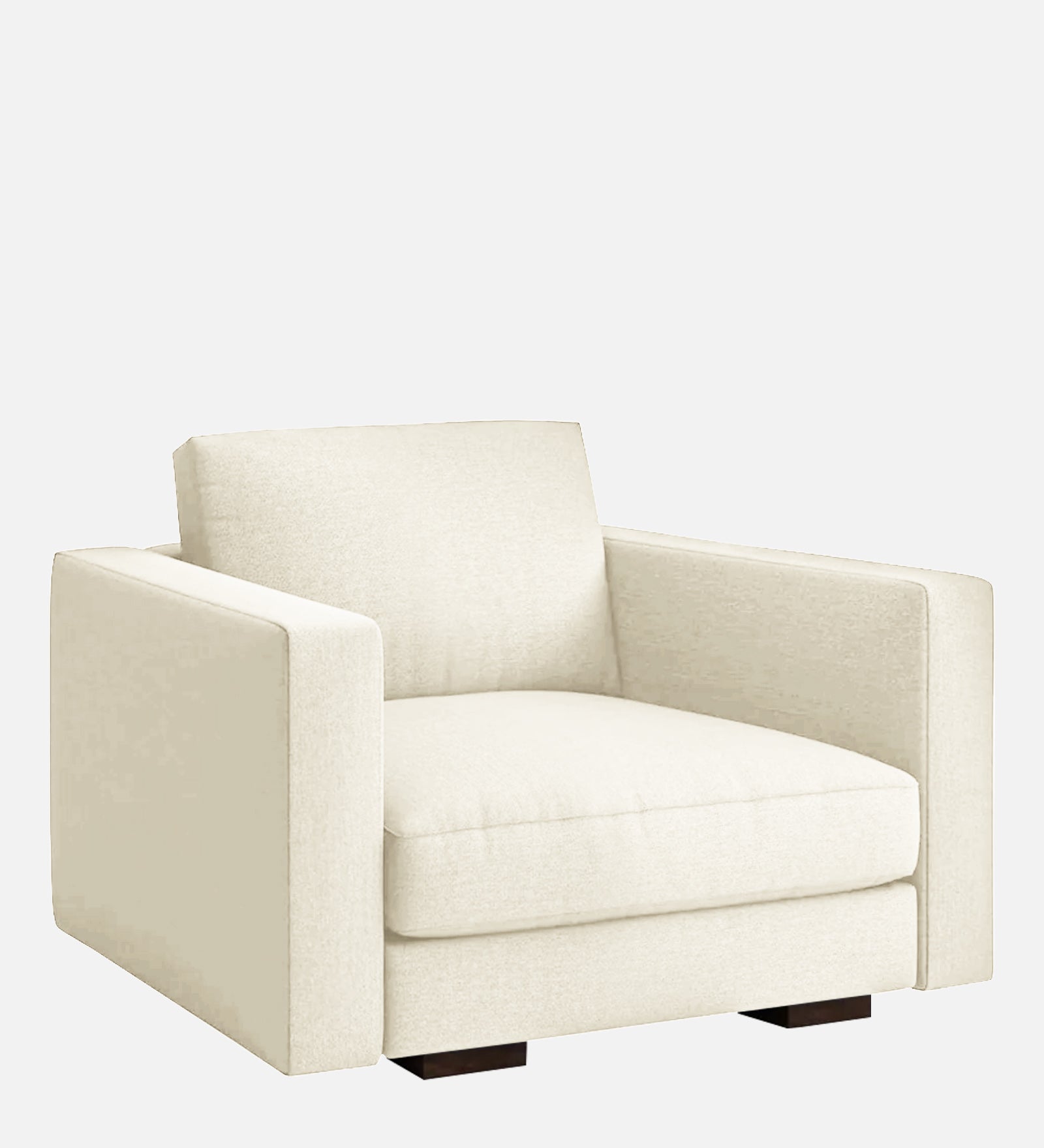 Messy Fabric 1 Seater Sofa In Ivory Cream Colour - Febonic Living
