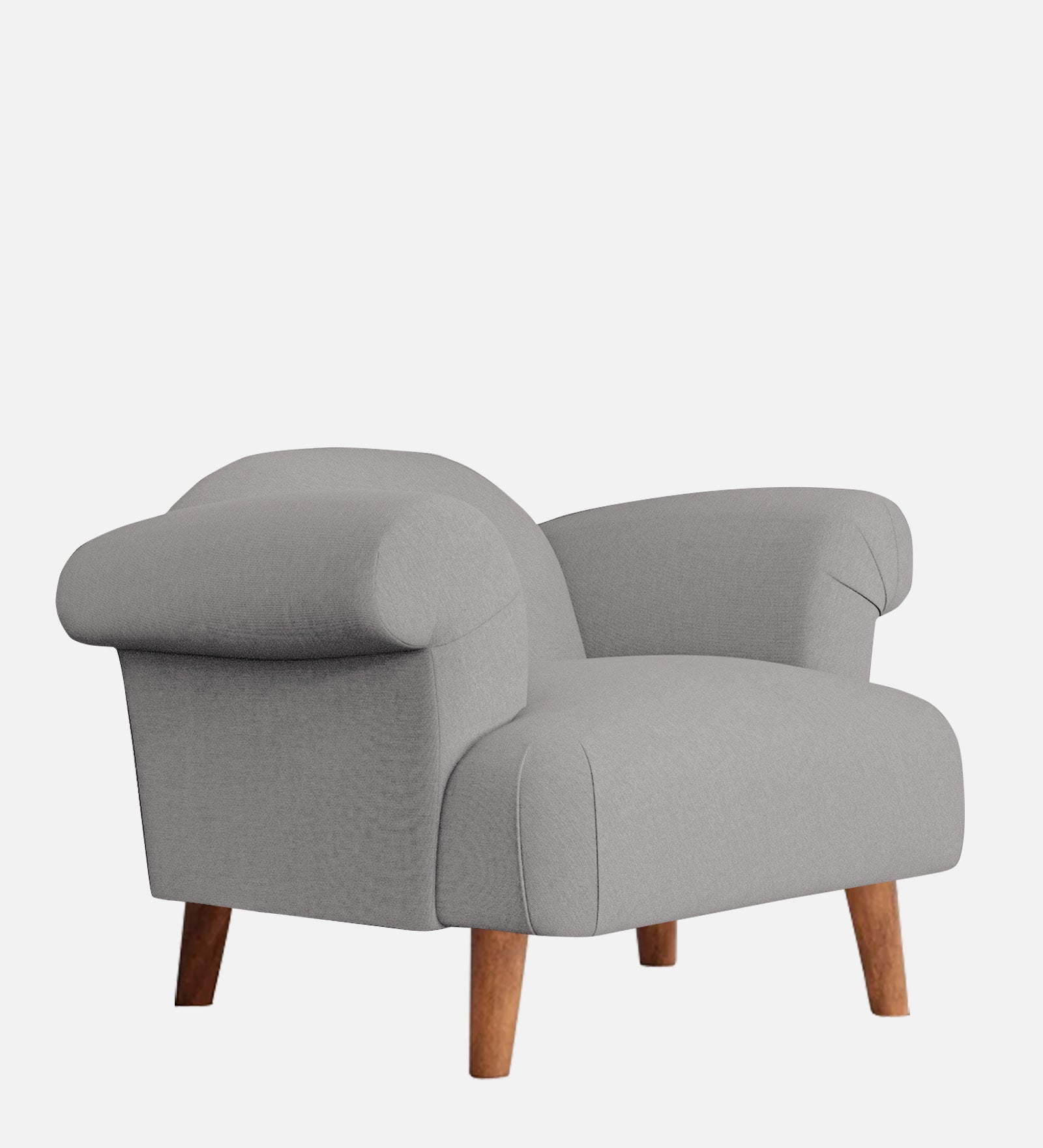 Barber Fabric 1 Seater Sofa In Silver Grey Colour - Febonic Living