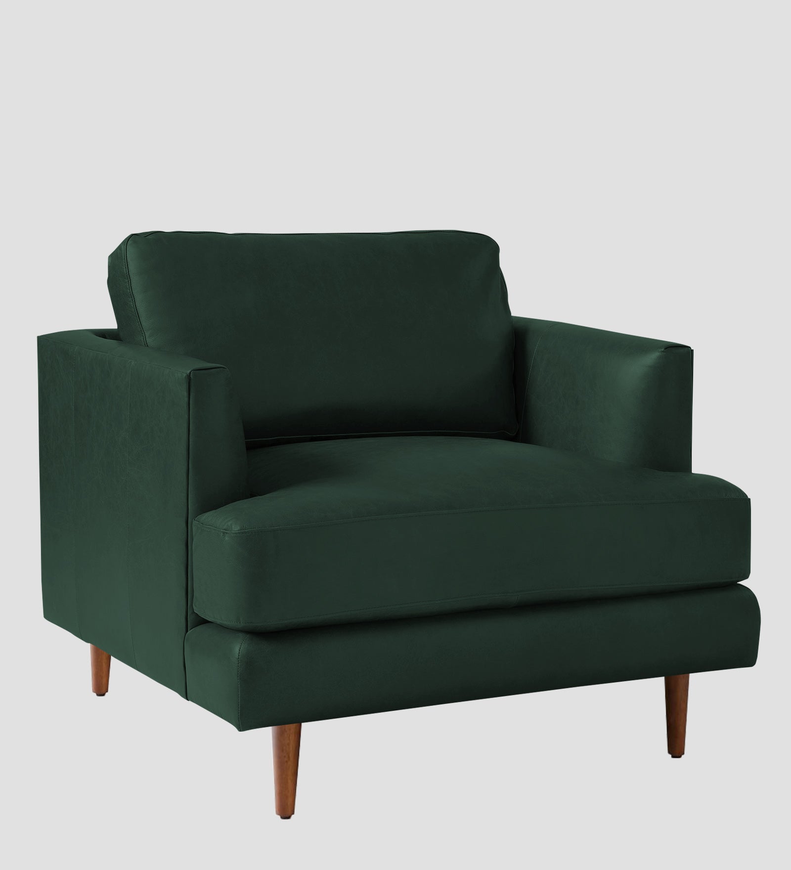 Sterio Leatherette 1 Seater Sofa In Basil Green Colour - Febonic Living