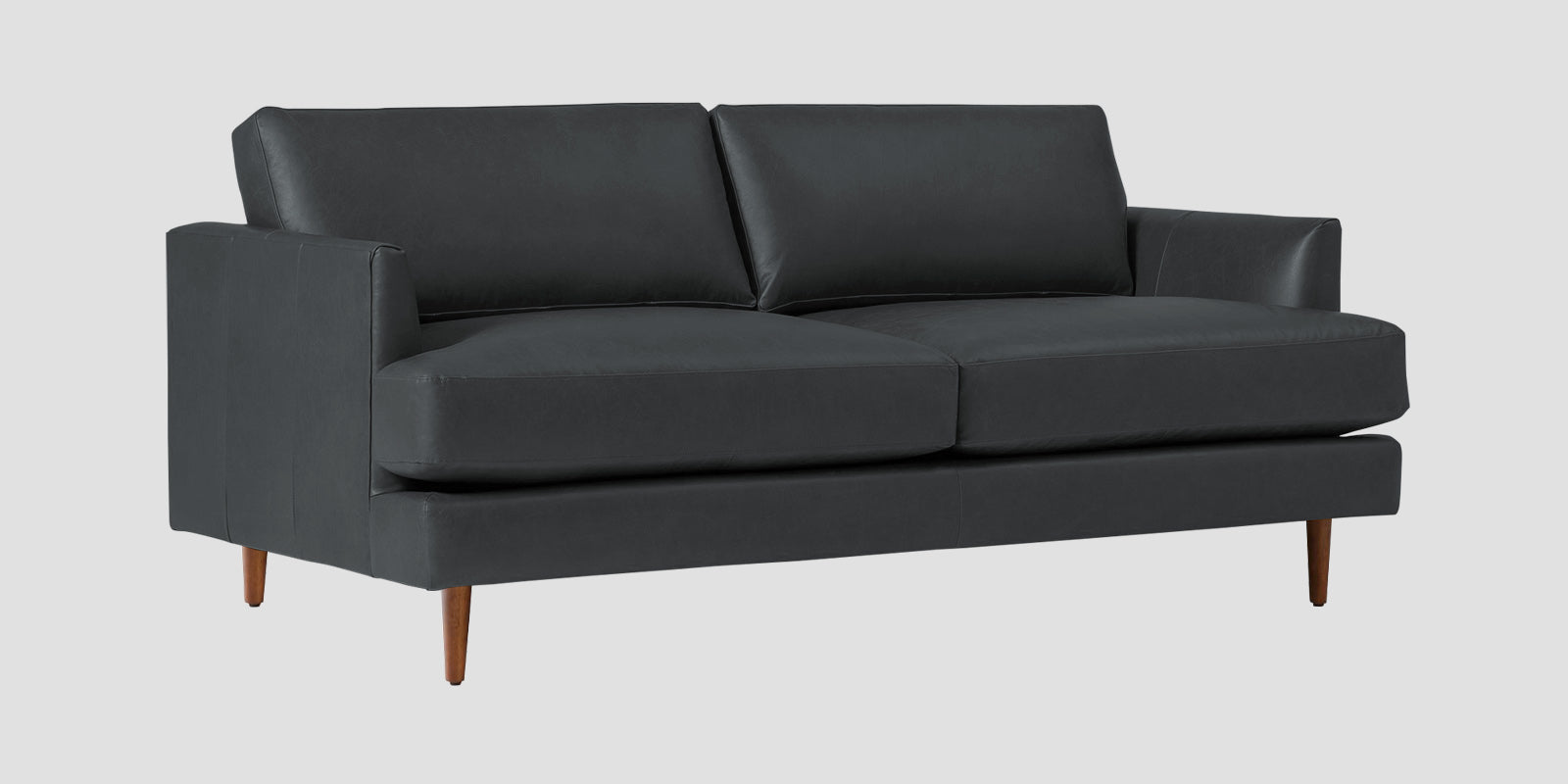 Sterio Leatherette 2 Seater Sofa In Pepper Grey Colour - Febonic Living