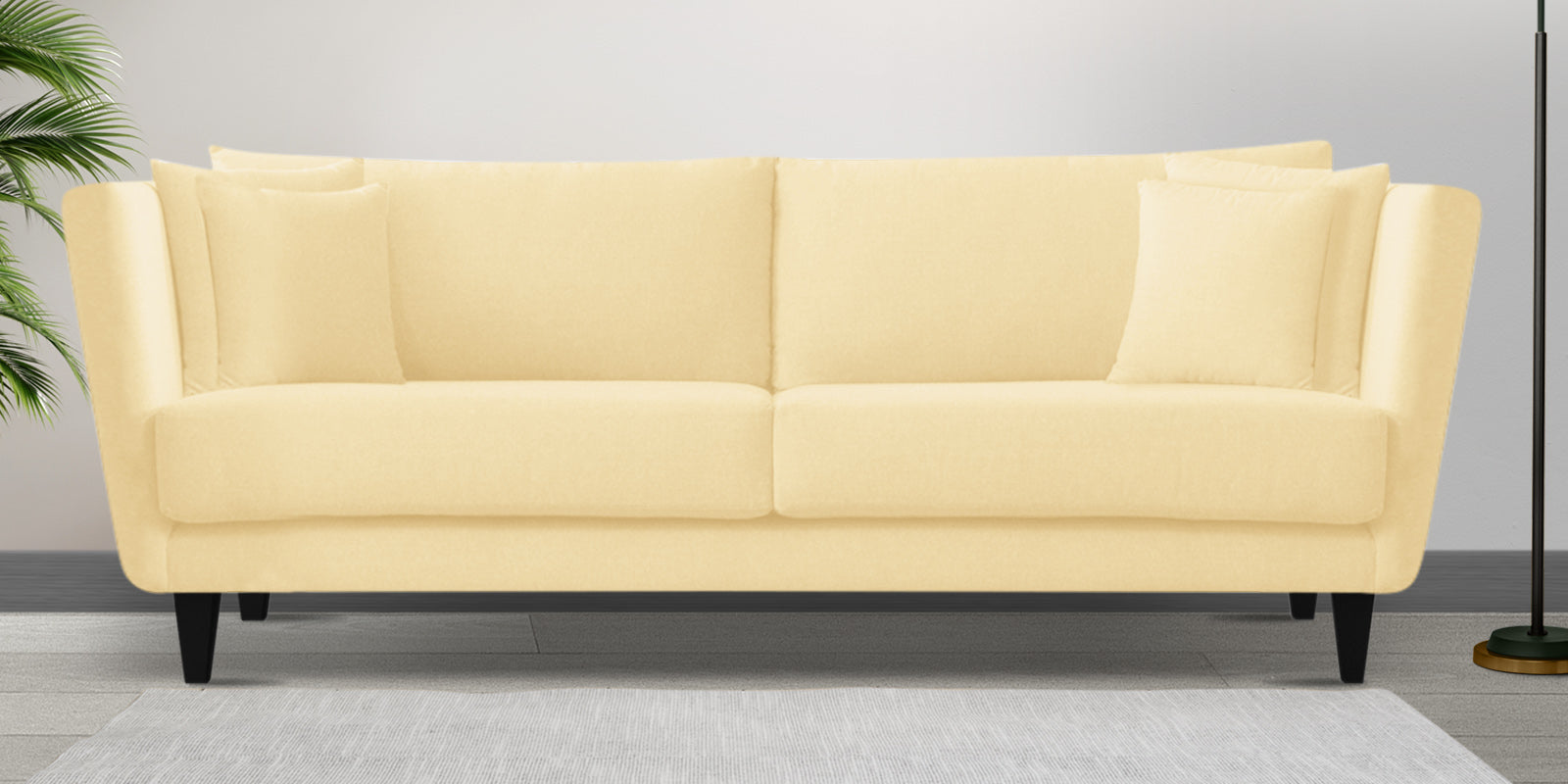 Norway Velvet 3 Seater Sofa In Sandy Beige Colour - Febonic Living