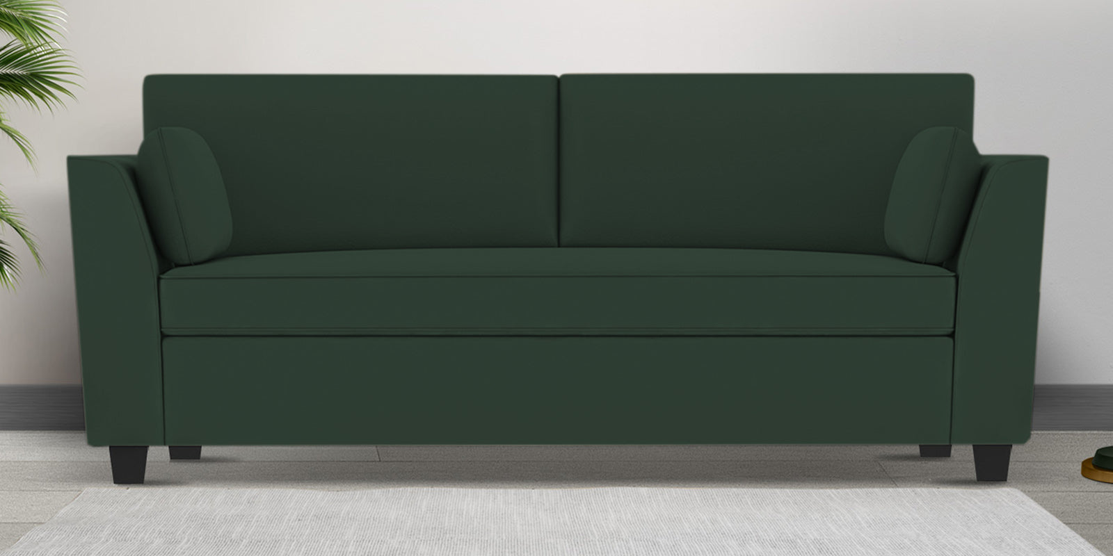 Bristo Velvet 3 Seater Sofa In Amazon Green Colour With Storage - Febonic Living