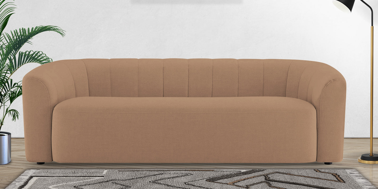 Mara Fabric 3 Seater Sofa In Cosmic Beige Colour