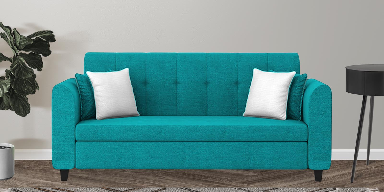 Denmark Fabric 3 Seater Sofa In Sea Green Colour - Febonic Living