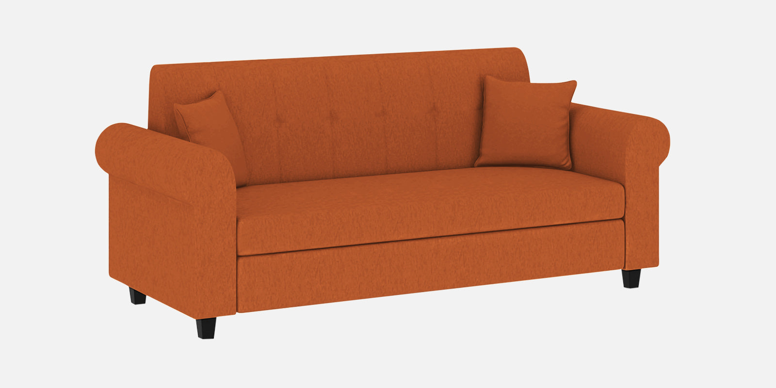 Derado Fabric 3 Seater Sofa In Vivid Orange Colour - Febonic Living