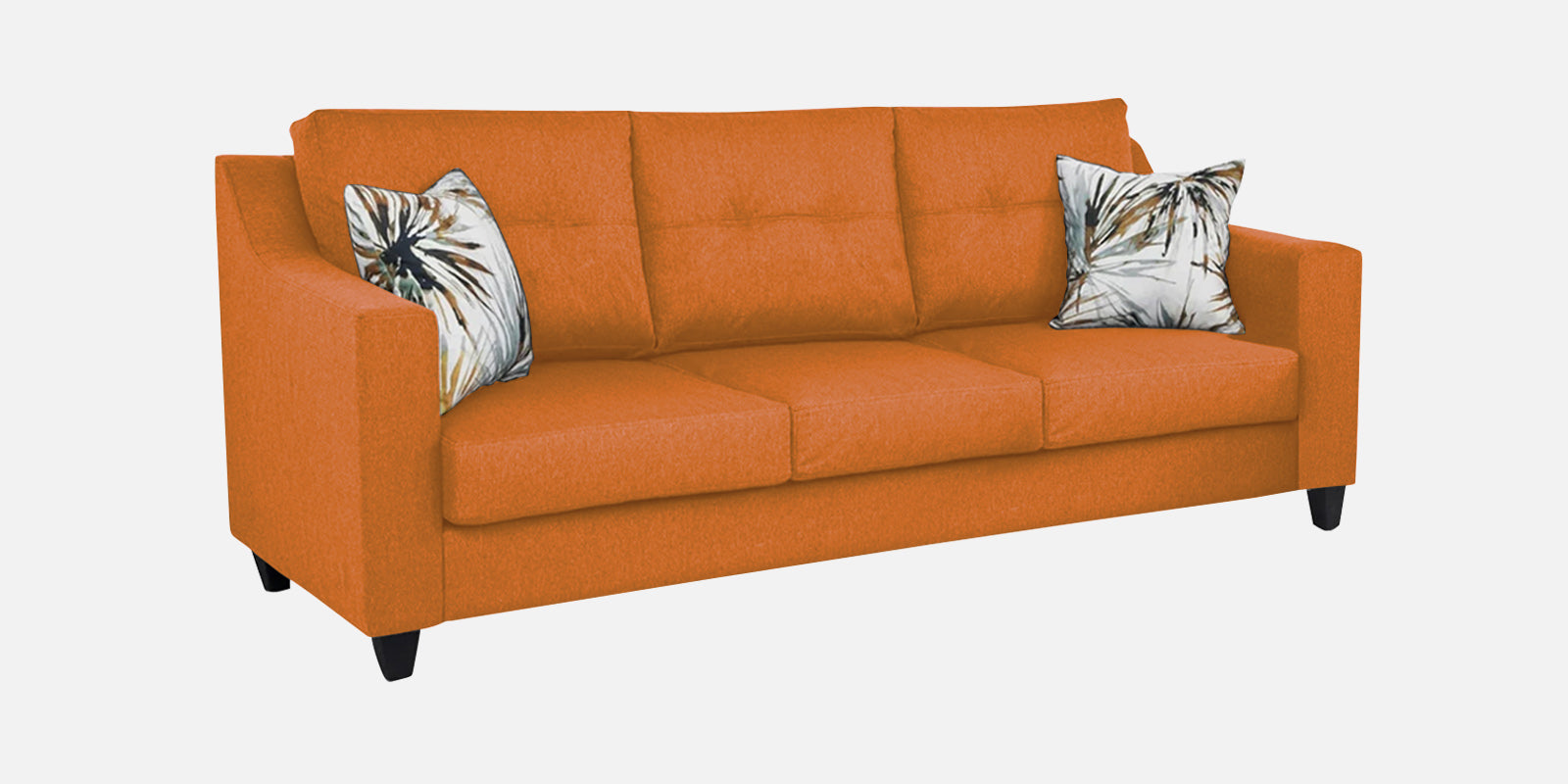 Welly Fabric 3 Seater Sofa In Dark Orange Colour - Febonic Living