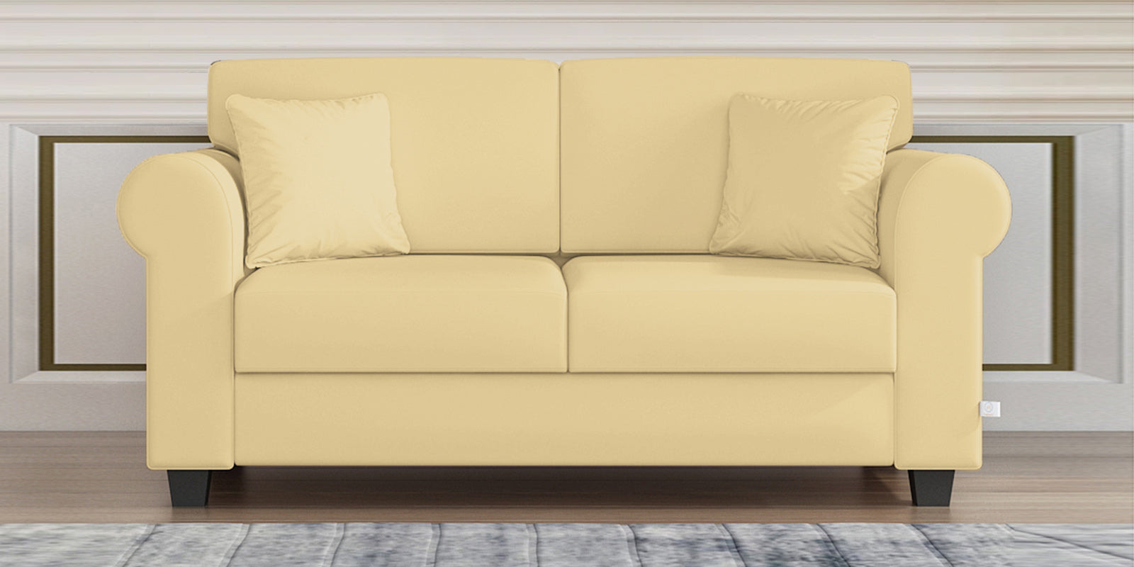 Numonk Velvet 2 Seater Sofa In Sandy Beige Colour - Febonic Living