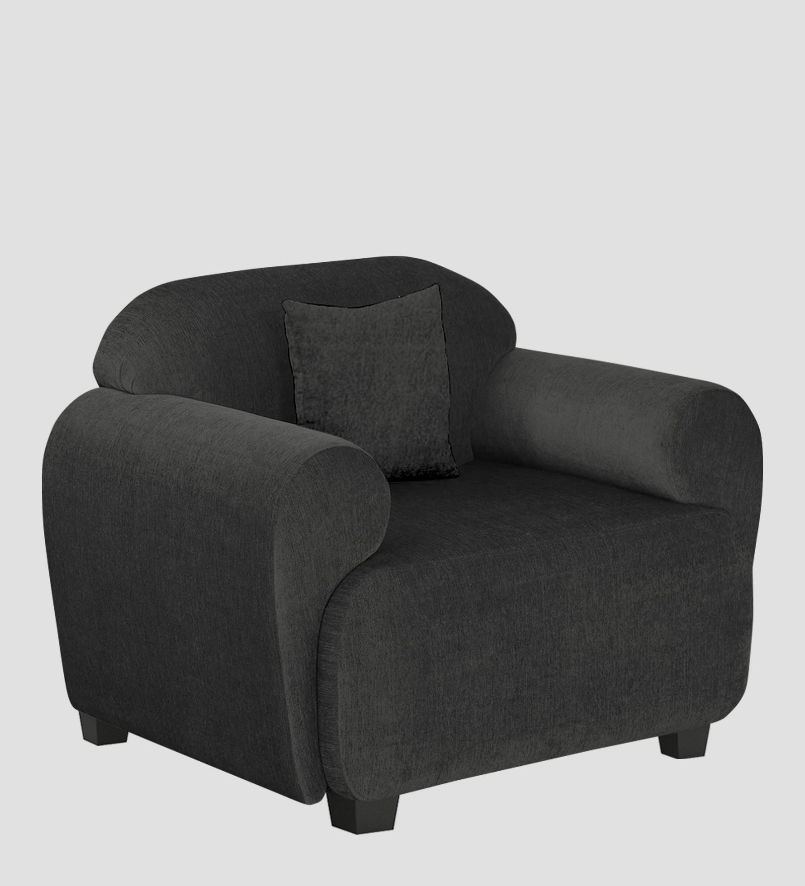 Apollo Fabric 1 Seater Sofa Charcoal Grey Colour - Febonic Living