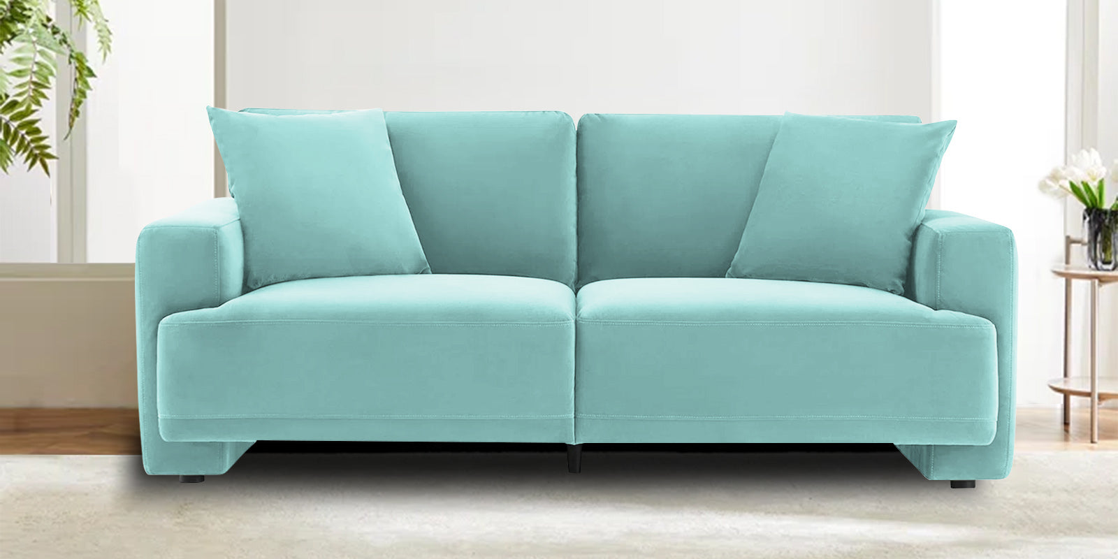 Kosta Velvet 2 Seater Sofa In Barmunda Aqua Colour - Febonic Living