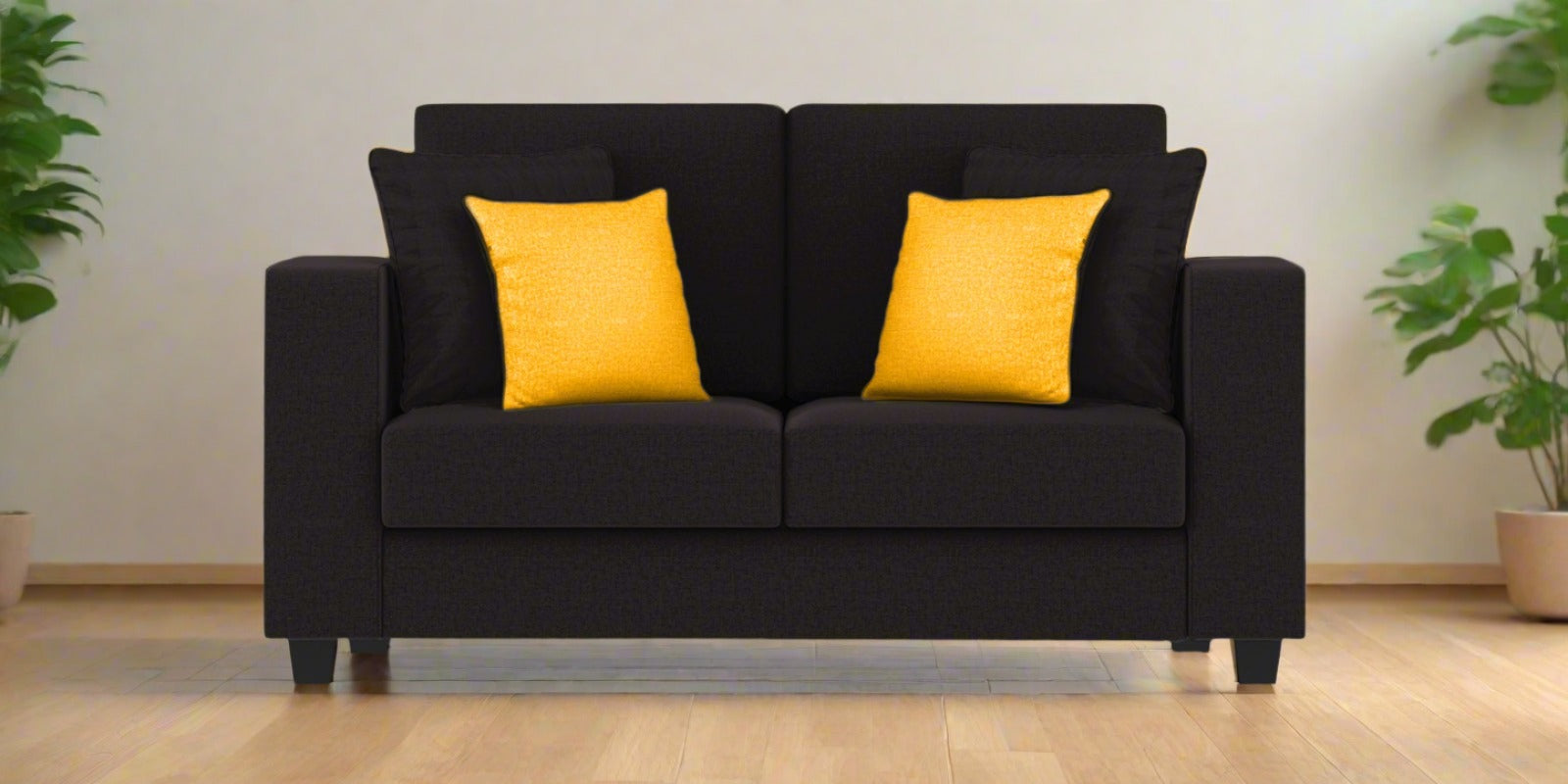 Nabi Fabric 2 Seater Sofa In Cara Brown Colour - Febonic Living