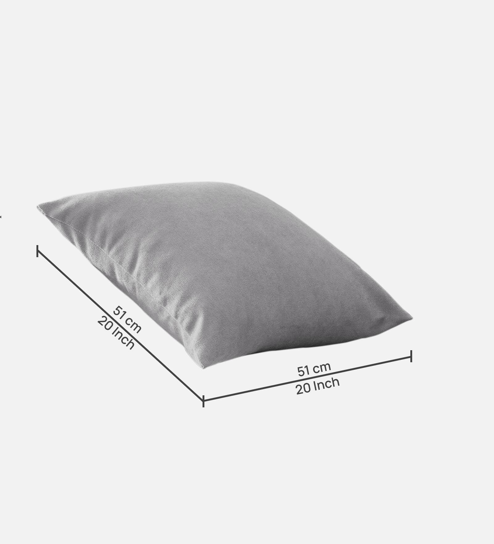 Kaya Fabric (20x20in) Sofa Pillows In Lit Grey Colour (Pack of 2) - Febonic Living