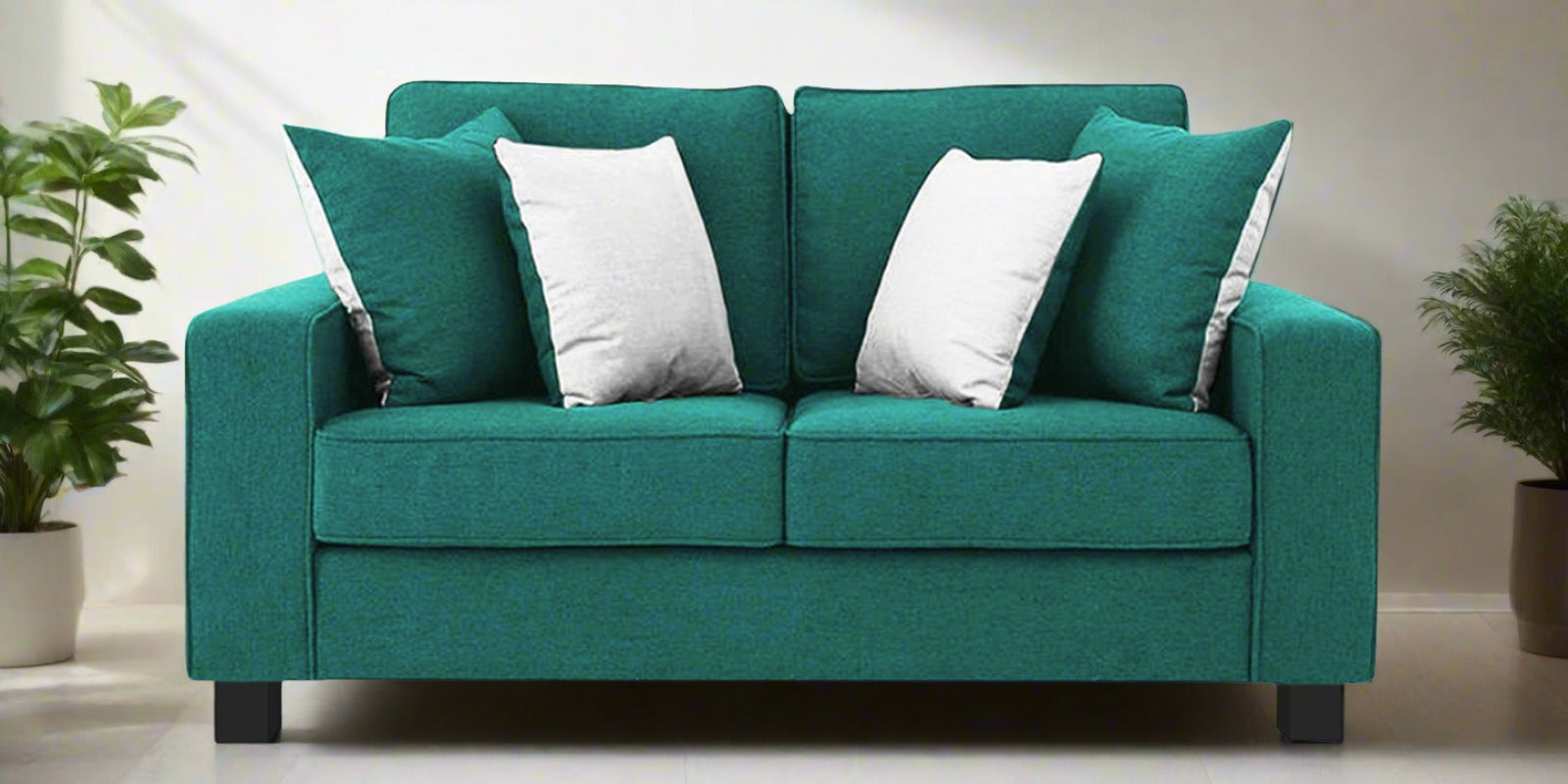 Ladybug Fabric 2 Seater Sofa In Sea Green Colour - Febonic Living