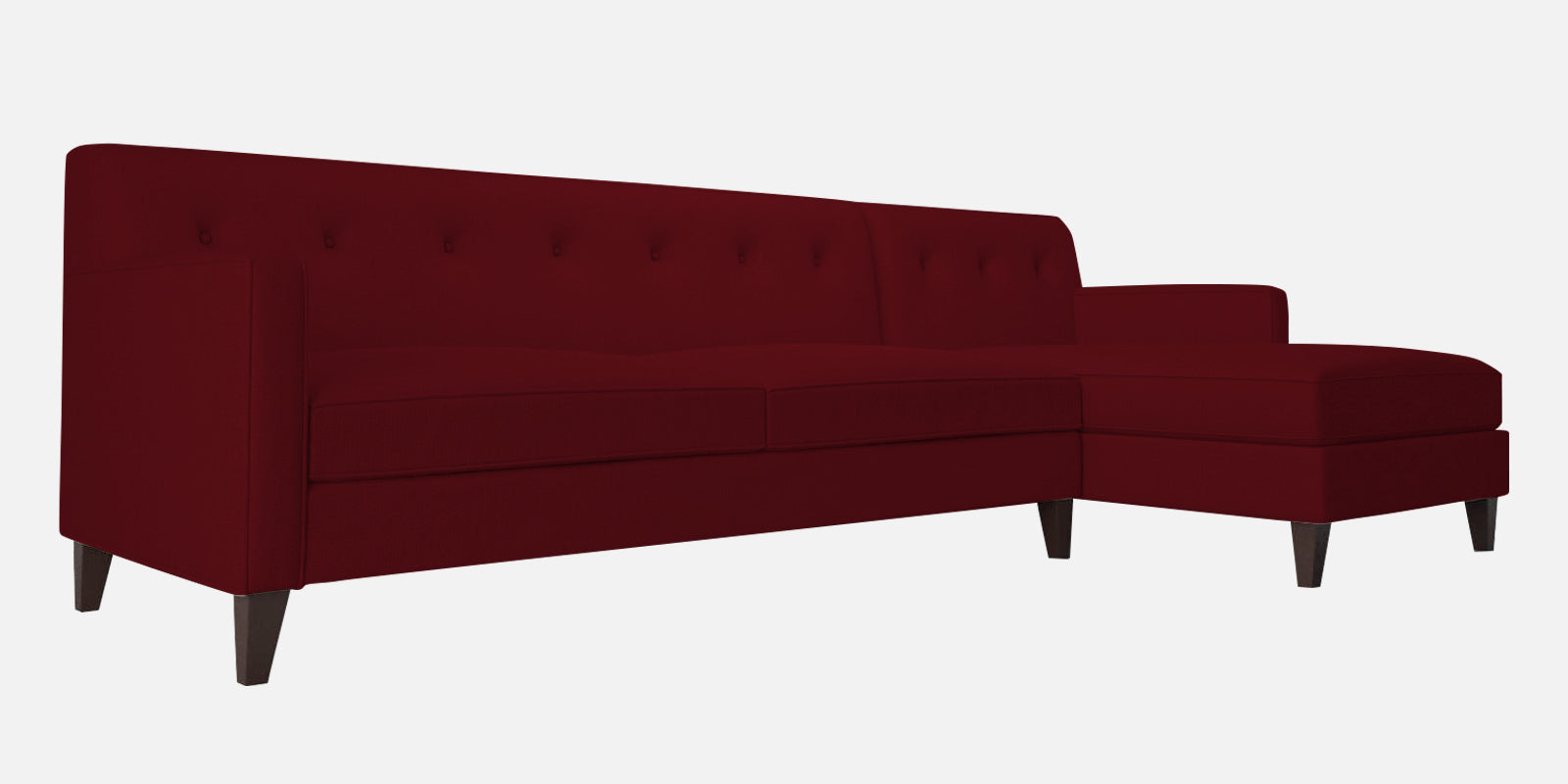 Miller Fabric LHS Sectional Sofa (3+Lounger) In Ruby Red Colour - Febonic Living
