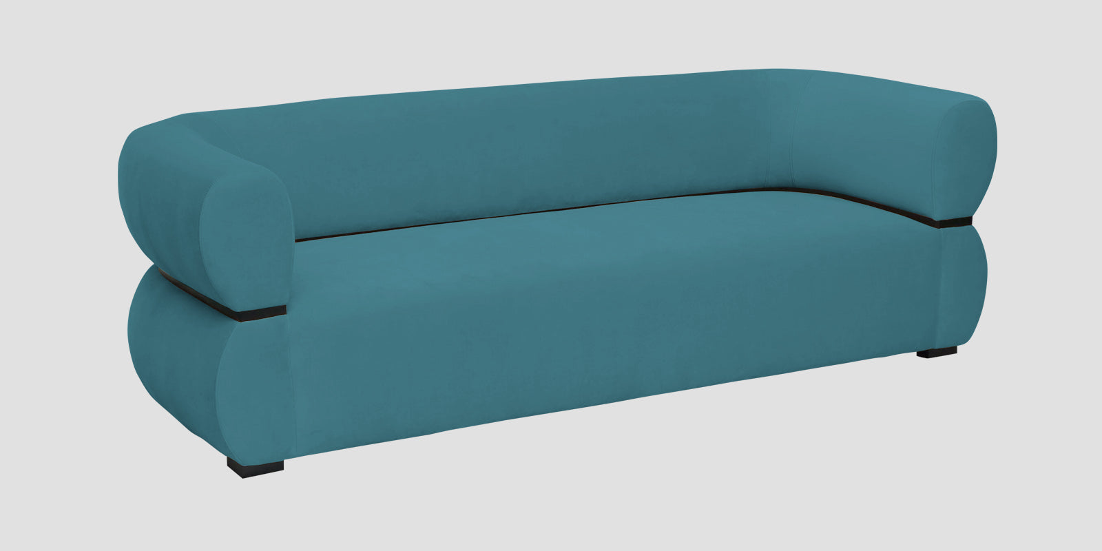 Kula Velvet 3 Seater Sofa In Aqua Blue Colour - Febonic Living