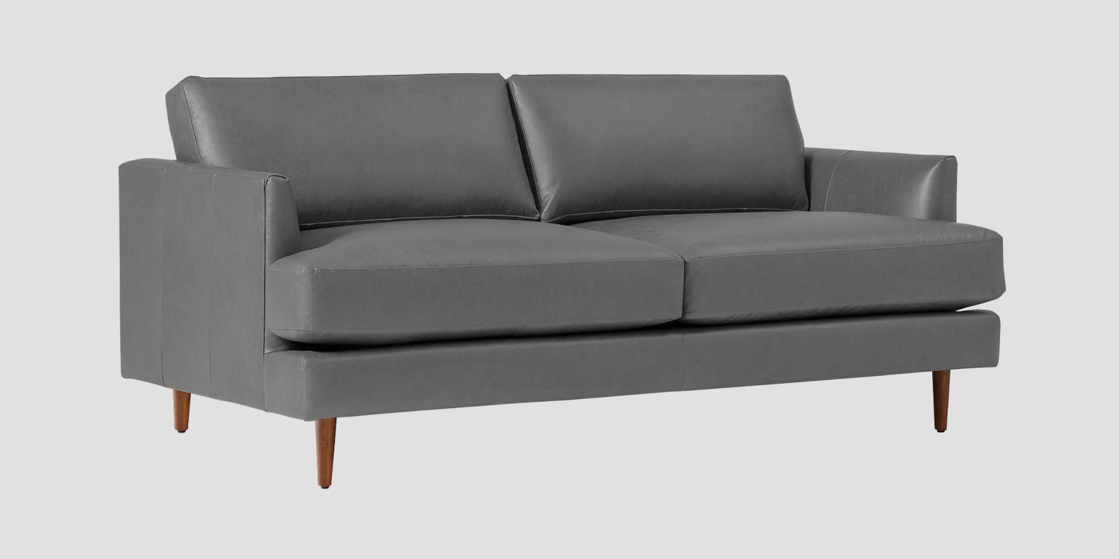 Sterio Leatherette 2 Seater Sofa In Dim Grey Colour - Febonic Living