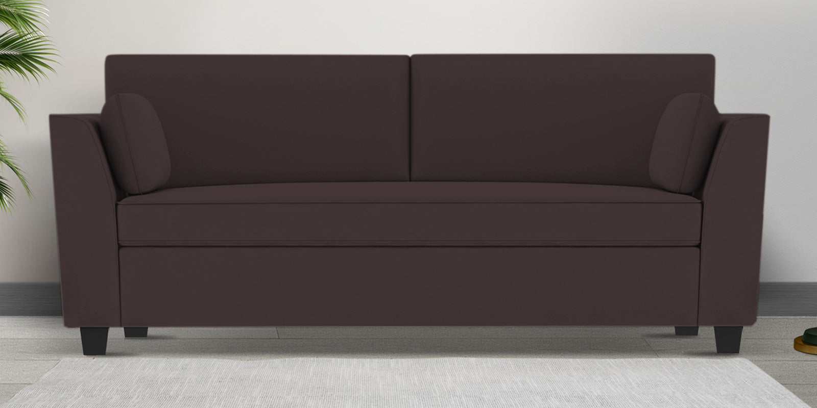 Bristo Velvet 3 Seater Sofa In Mocha Brown Colour - Febonic Living